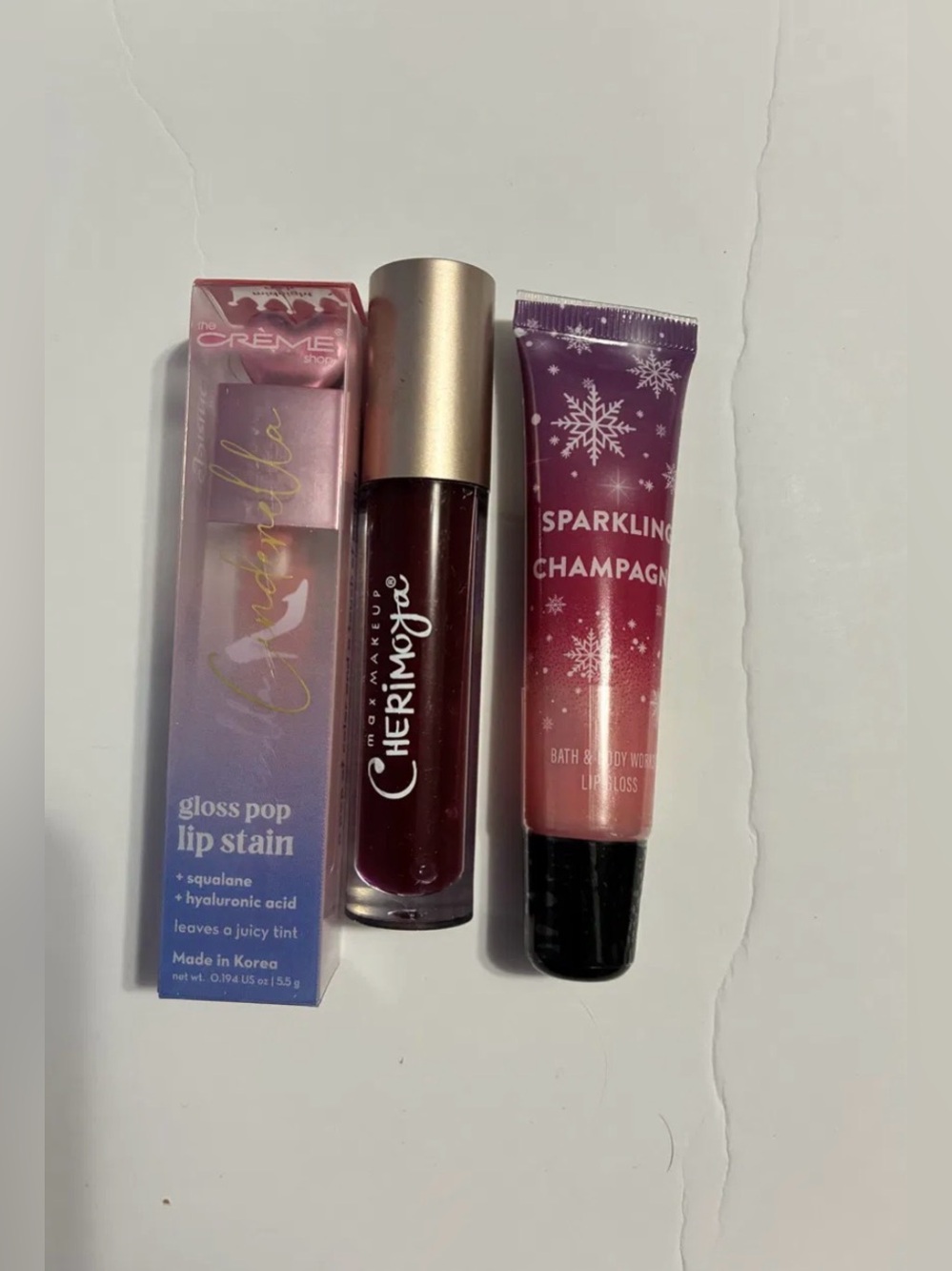 NEW Lip Gloss Bundle – Disney Cinderella Creme Shop, Cherimoya, Bath & Body Work